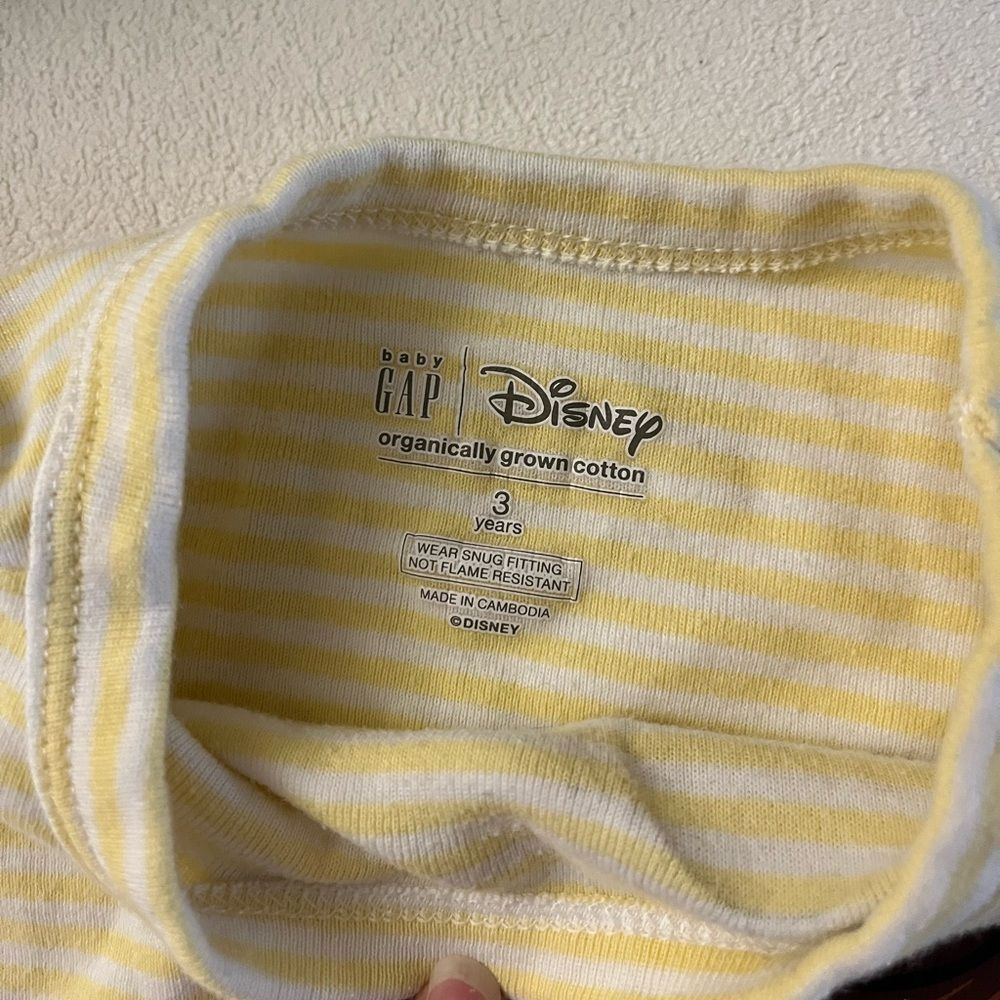 Gap × Disney Baby Organic Brushed Cotton Princess PJ Set- Belle size 3 years - Picture 4 of 6